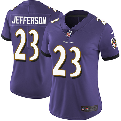 Nike Ravens #23 Tony Jefferson Purple Team Color Women's Stitched NFL Vapor Untouchable Limited Jersey - Click Image to Close